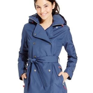 Helly Hansen belted blue with pink raincoat